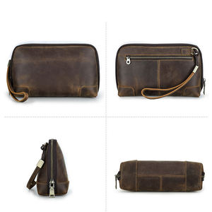 AndoBag Pochette de Voyage Homme en Cuir Véritable Portefeuille Long Porte-Téléphone Organisateur de Câbles Décontracté Sacs de Rangement 1429 - Product Image 3
