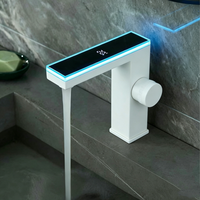 Robinet de lavabo cascade numérique à affichage LED, mitigeur chaud/froid pour salle de bain, usine OEM