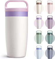 Mug de voyage personnalisé avec logo, 16 oz, anti-fuite, avec couvercle à double compartiment, gobelet isotherme en acier inoxydable