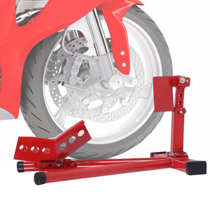 एडजस्टेबल स्टील मोटरसाइकिल स्टैंड, 15"-21" मोटरसाइकिल फ्रंट व्हील चॉक - Product Image 1