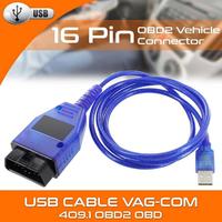 Outil de diagnostic universel BLUE VAGKKL340H.1CH340T Chip KKL340H 12-24V pour Audi/ avec interface USB/OBD-II