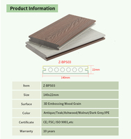 Planches de terrasse composites bicolores pour cour, design minimaliste, ignifuges, faciles à poser soi-même, creuses, taille personnalisable