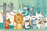 Papier peint mural auto-adhésif imperméable moderne pour chambre d'enfant, chambre à coucher, salon, arbres et animaux, décoration murale pour enfants