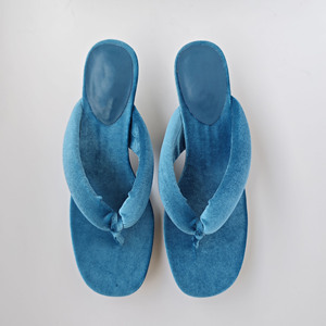 <span class=keywords><strong>Sandali</strong></span> infradito slip-on in velluto <span class=keywords><strong>blu</strong></span> per l'estate, stile europeo, punta tonda, morbidi e comodi, scarpe da festa con <span class=keywords><strong>tacco</strong></span> <span class=keywords><strong>basso</strong></span> da donna - Product Image 2