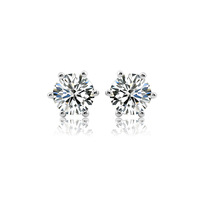 Boucles d'oreilles clous en argent S925 avec moissanite, personnalisées, tendance, serties de diamants à six griffes, forme cercle, bijoux d'oreille pour femme en or K