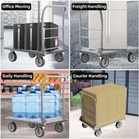 Le chariot pliable robuste en argent équipé de poussoirs rotatifs et de plaques épaissies est durable et silencieux
