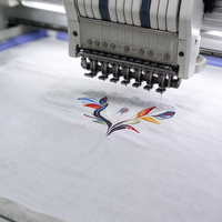 Machine à broder numérique à quatre têtes avec 12 aiguilles pour logos multicolores