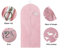 Sac à Vêtements Non Tissé Rose Clair Écologique Personnalisé, Housse de Costume et Robe Anti-Poussière, Vente en Gros