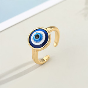 <span class=keywords><strong>Anillos</strong></span> clásicos de Ojo Azul turco de la suerte <span class=keywords><strong>para</strong></span> mujeres y hombres, anillo de dedo abierto de resina Vintage, joyería de fiesta estética - Product Image 2