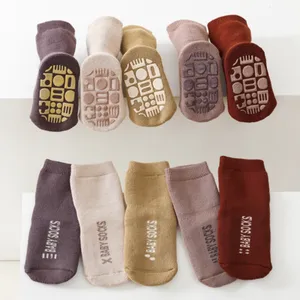 wool circle thickened baby soft rubber soled socks children floor shoes socks non-slip middle tube baby walking sock