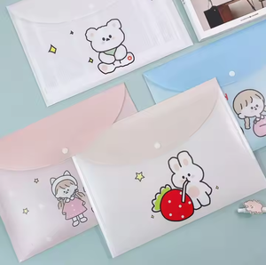 Transparent School Office Supplies A4 Plastic Document Bag Custom <strong>File</strong> Folders Bags for Business - Product Image 4