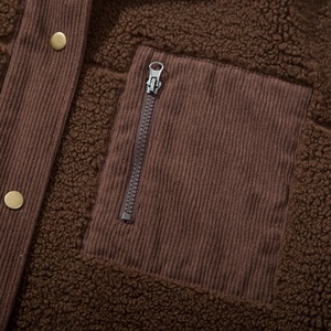 <span class=keywords><strong>Veste</strong></span> chaude personnalisée avec poches zippées pour femmes, manteau en <span class=keywords><strong>velours</strong></span> côtelé, vestes patchwork pour femmes - Product Image 3