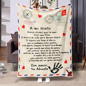 <b>White</b> Lettering Niece Grandmother Flannel Blanket <b>Throw</b> Blanket Nap Blanket Breathable Skin Friendly for Bedroom Living Room - Product Image 2