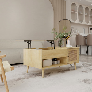 Mesa de centro elevable multifuncional de madera para uso doméstico con espacio de almacenamiento, mueble para sala de estar de apartamentos pequeños - Product Image 2