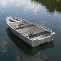 Nouvelle tendance : Bateau de pêche en aluminium de haute qualité avec grand espace de rangement, conception de skiff à rames pour les loisirs en plein air sur lac et rivière