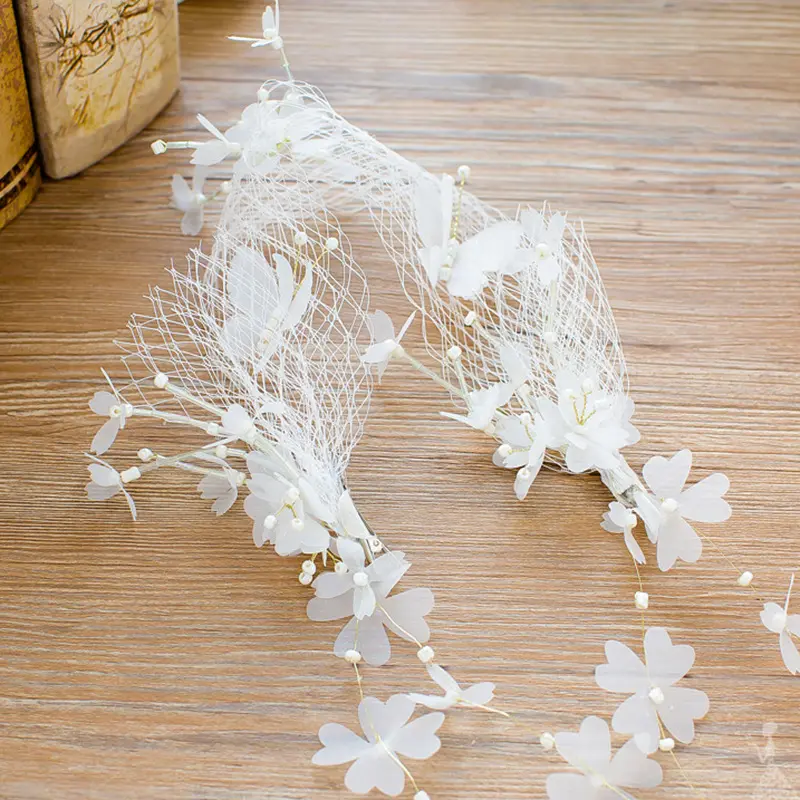 ML335 Fashion Flower Hairband Bridal White Flower Headband Handmade Hair Accessories Wholesale