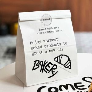 Greaseproof Disposable Customized Logo Size Food Grade Packaging Paper Sandwich <b>Bread</b> Dessrt Baking <b>Bag</b> Without Handle Kraft - Product Image 4