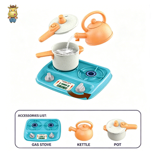 Ensemble de jeu 3 pièces écologique pour enfants en paille de blé : autocuiseur, bouilloire et réchaud à gaz - Product Image 2