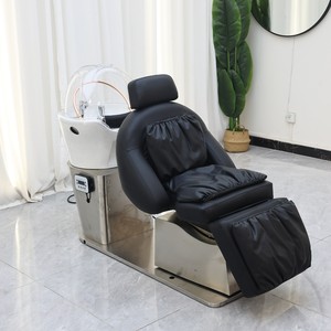 Sillón de Lavado de Cabello Moderno para Salón de Belleza, con Lavabo de Cerámica y Acero Inoxidable, Color Personalizado, de Lujo, en Oferta - Product Image 5
