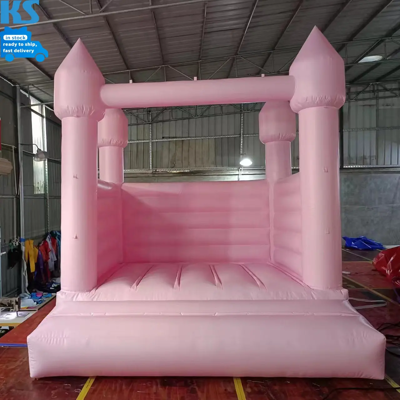 Castillo hinchable de salto inflable de Casa de rebote Rosa Pastel de PVC comercial de 10 'x 10' para niñas, alquiler de fiesta, espectáculo de eventos de boda