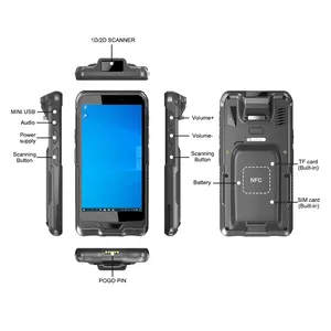 6 pulgadas Win10 IP67 Pdas Rugged PDA Barcode Scan 4G Pda certificación con soporte