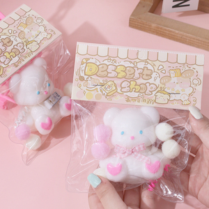 ของเล่นบีบนุ่มนิ่มรูปสัตว์สีขาวน่ารัก ซีรีส์สัตว์น่ารัก - ของเล่นบีบคลายเครียด ของขวัญแปลกใหม่สำหรับตกแต่งห้องเด็ก - Product Image 5