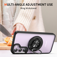 Coque de téléphone de luxe transparente en TPU+PC+anneau métallique avec support magnétique pour chargement sans fil pour S23 Ultra S23 Plus