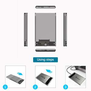 Sarung keras HDD SSD USB C 2.5 inci, sarung Hard Drive eksternal Tipe C ke SATA dengan 2 kabel USB 3.1 kecepatan tinggi 5Gbps - Product Image 6