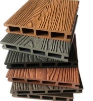 Fournisseur d'usine : Nouveau revêtement de terrasse WPC composite extérieur à grain de bois 3D, carré et creux, échantillon gratuit pour jardin et patio