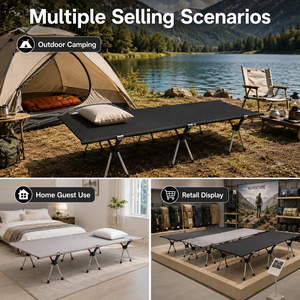 <span class=keywords><strong>Lit</strong></span> de camping <span class=keywords><strong>pliant</strong></span> léger en alliage <span class=keywords><strong>d</strong></span>'aluminium, <span class=keywords><strong>lit</strong></span> simple réglable en hauteur pour la sieste en camping - Product Image 2