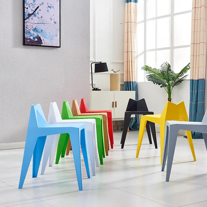 With Comfortable and Concise Small Backrest Plastic thickened chair Kitchen Side Chair Dining Chairs