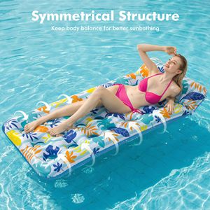 New Adult <b>Inflatable</b> <b>Pool</b> Float Mat Giant Size with Headrest Multi Purpose Water Lounger Raft <b>for</b> <b>Pool</b> Lake Beach - Product Image 3
