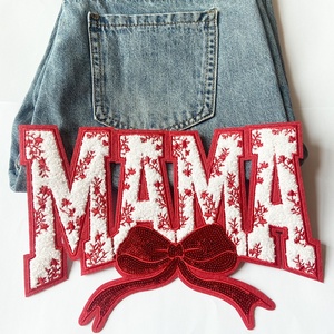 Hot Bán Hợp Thời Trang <span class=keywords><strong>Sequin</strong></span> Chenille Các Bản Vá Lỗi DIY Kích Thước Lớn Mama Sắt Trên Thêu Vá Của Mẹ Ngày Chenille Đính Cho Hoodies - Product Image 5