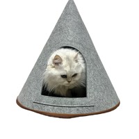 Villa pour chats semi-fermée toutes saisons, intérieur/extérieur, tente en feutre transfrontalier, résistante à l'usure et aux rayures pour chiens