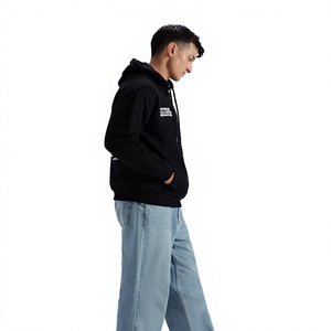 Men <b>Hooded</b> Quarter <b>Zip</b> Sweatshirt Solid Color Knitted Regular Fit Winter Wear Cotton Fleece Custom Logo Casual - Product Image 3
