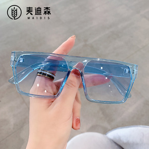 Maidis Square <b>Frame</b> Sunglasses Pc <b>Frame</b> Ac Lens Uv400 Unisex Gradient Blue Transparent Style - Product Image 1