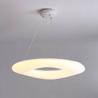 Lustre suspendu en forme de beignet blanc créatif nordique, luminaire de plafond intérieur, salon, design de lustre en forme de beignet