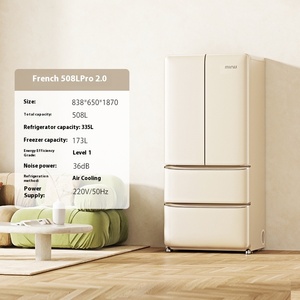 MiniJ 508Pro 2.0 Large Capacity <b>Refrigerator</b> Retro French Style Automatic Ice Maker Air-Cooled Wholesale Household <b>Refrigerators</b> - Product Image 2