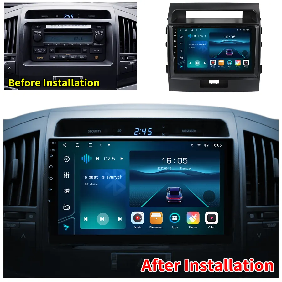 Krando 10.1 ''Android Multimedia Autoradio für Toyota Land Cruiser 200 2007-2015 Navigation GPS DVD Video Player Touchscreen