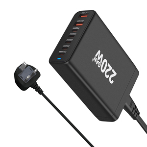 Station de charge rapide USB C 7 ports 220W Gan PD 100W Adaptateur de chargeur pour ordinateur portable Chargeur de téléphone Type C Usb C <span class=keywords><strong>Bloc</strong></span> de chargeur blanc - Product Image 6