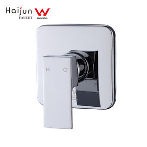 Mezclador de válvula de ducha de latón, mezclador cuadrado de una vía negro DR para ducha de baño - Product Image 5