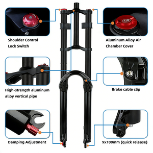 AFTFA 32mm Dual Crown Air Adjustable Damping <strong>Downhill</strong> MTB Electric Bike Front <strong>Fork</strong> - Product Image 2