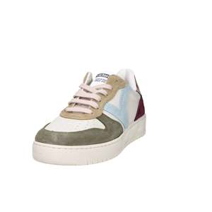 Sneakers da Donna Victoria in Camoscio Beige e Verde con Suola Spessa - Product Image 2