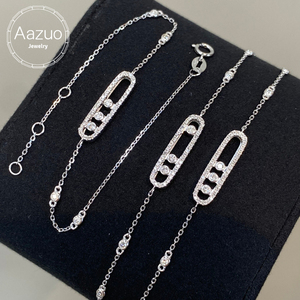 อาซูโอ 18K ทองคำแท้ เพชรธรรมชาติ 0.26 กะรัต สร้อยข้อมือ ทรงกลม เจียระไนแบบบริลเลียนท์ เครื่องประดับสำหรับผู้หญิง สวมใส่ได้ทุกวัน Au750 - Product Image 1