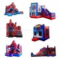 Château gonflable de videur sautant de thème de Spiderman avec le combo de glissière à vendre