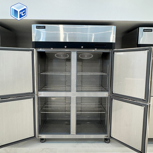 Réfrigérateur commercial vertical à double température, quatre portes, en acier inoxydable, refroidissement par air, prix d'usine - Product Image 2