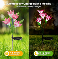 Lampe solaire LED Lily IP65 étanche à brancher au sol, allumage/extinction automatique pour cour extérieure, jardin, pelouse, paysage, décoration de vacances