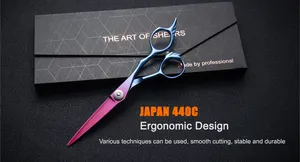 Hochwertige 6,0 Zoll Haarschneidenschere professionelle japanische 440C individuelles Logo Farbe Salon-Haarschere