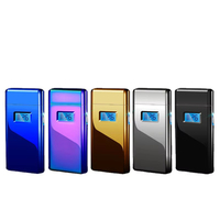 Briquet électronique en métal coupe-vent à arc plasma avec écran LCD, logo laser personnalisé, rechargeable par USB, pour cigares et cigarettes
