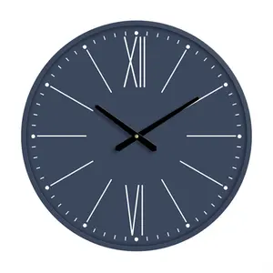 16-дюймовые синие металлические обрамленные на заказ настенные часы для украшения дома